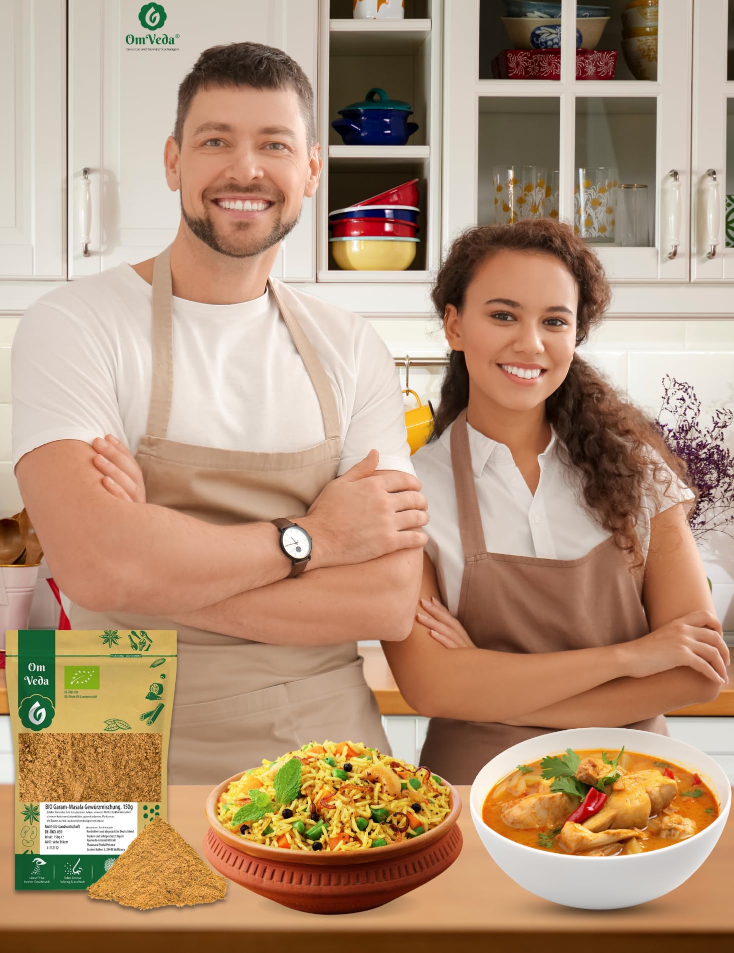 BIO Garam Masala Gewürzmischung 150g | Aromatische Premium Gewürzmischung für Currys, Eintöpfe, Chutneys, Marinaden | Fein gemahlen, ohne Salz | Vegan, glutenfrei, ohne Zusatzstoffe | OmVeda 6