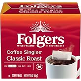 Folgers Classic Roast Instant Coffee Singles, Medium Roast, 19 Count | 3-oz. single bags