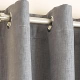 Enhanced Living Vogue Grey Silver Eyelet Thermal Curtain 90x72 in view 2