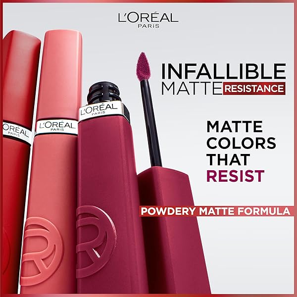 L’OREAL PARIS INFALLIBLE MATTE RESISTANCE LIQUID LIPSTICK, UP TO 16 HOUR WEAR, FAIRYTALE ENDING 100, 0.16 FL OZ
