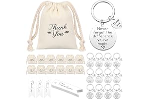 Yinkin 36 Pcs Employee Appreciation Gift for Christmas Coworker 2025 Thank You Gifts Bulk Keychain with Drawstring Bags(White