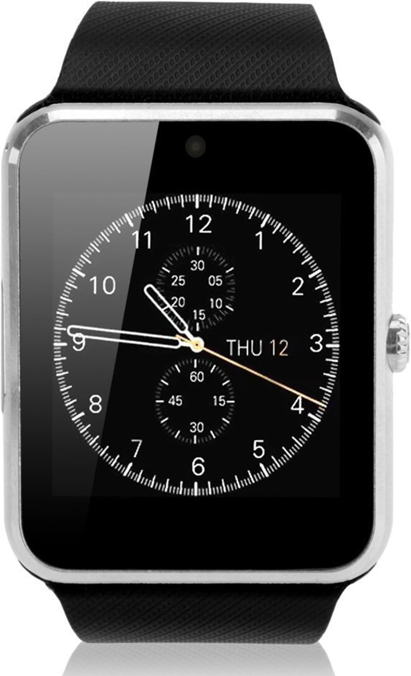 GSTEK Bluetooth Smart Watch with Camera SIM / TF Card Slot Pedometer Touch Screen Smartwatch Bracelet Wrist Watch Phone for Android Smartphones (Silver)