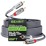 GearIT RCA Cable (25FT) 2RCA Male to 2RCA Male