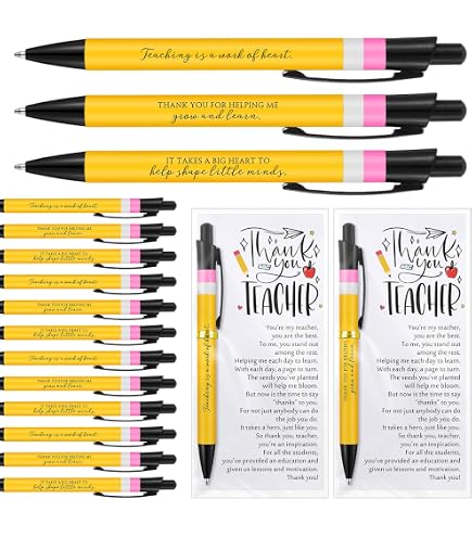 Motipuns 30 Pcs Teacher Appreciation Gifts Bulk Set - Bamboo Pens, Keychains & Thank You Cards For School Staff - View #8