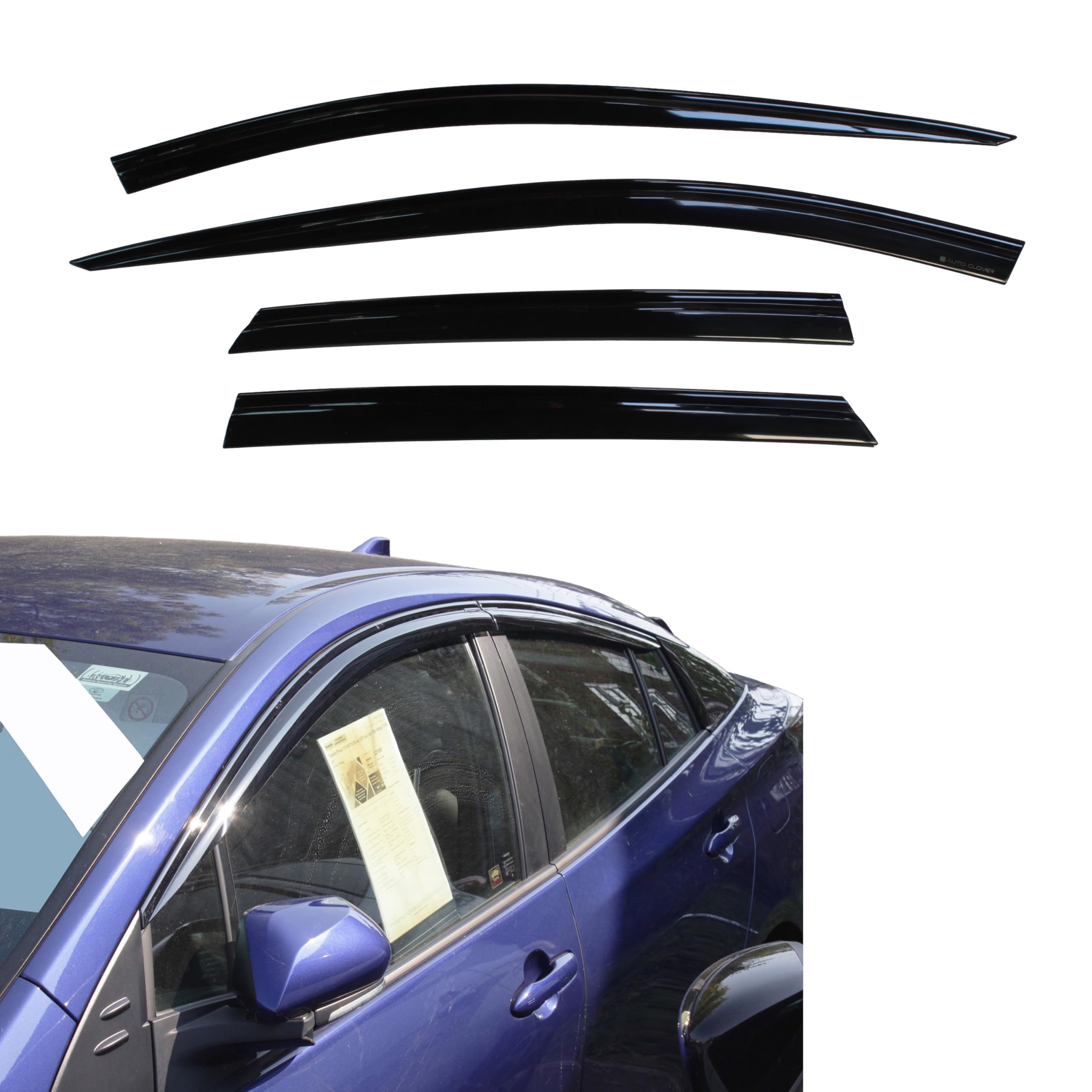 AUTO CLOVER Wind Deflectors Set for Toyota Prius 2016-2024 (4 pieces)
