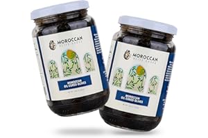 MOROCCAN OLIVE GROVE - Oil Cured Black Olives, Premium Hand-Picked Gourmet Olives Made from a Traditional Recipe, Versatile Snack and Natural Flavor Enhancer, 2-Pack, 250 grams per Jar