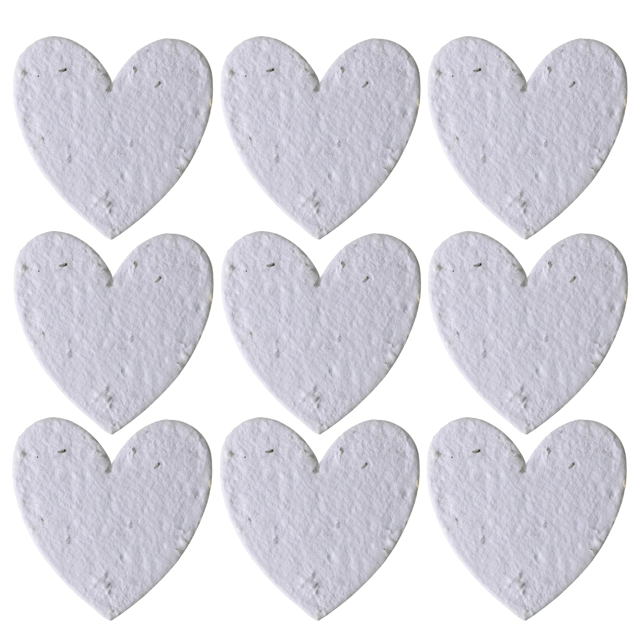 Revive a Bee Plantable Seed Paper Hearts (Pack of 50), White Wildflower Seeded Paper Rewilding Aid for Weddings, Parties, Funerals
