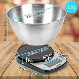 Duronic KS5000RD/SS Digital Kitchen Scales with 3L Stainless Bowl view 2