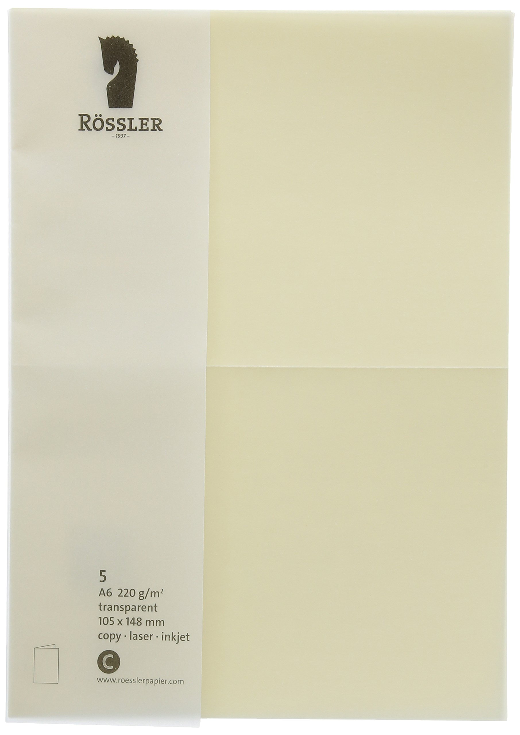 Paperado A6 Folded Card - Translucent Champagne (Pack of 5)