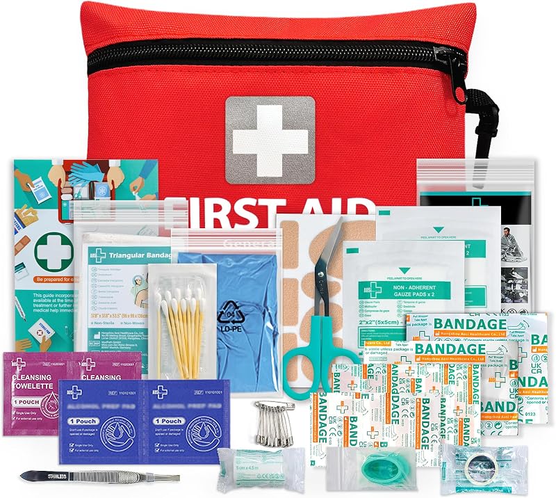 General Medi Mini First Aid Kit 92 Pieces Portable Travel Red