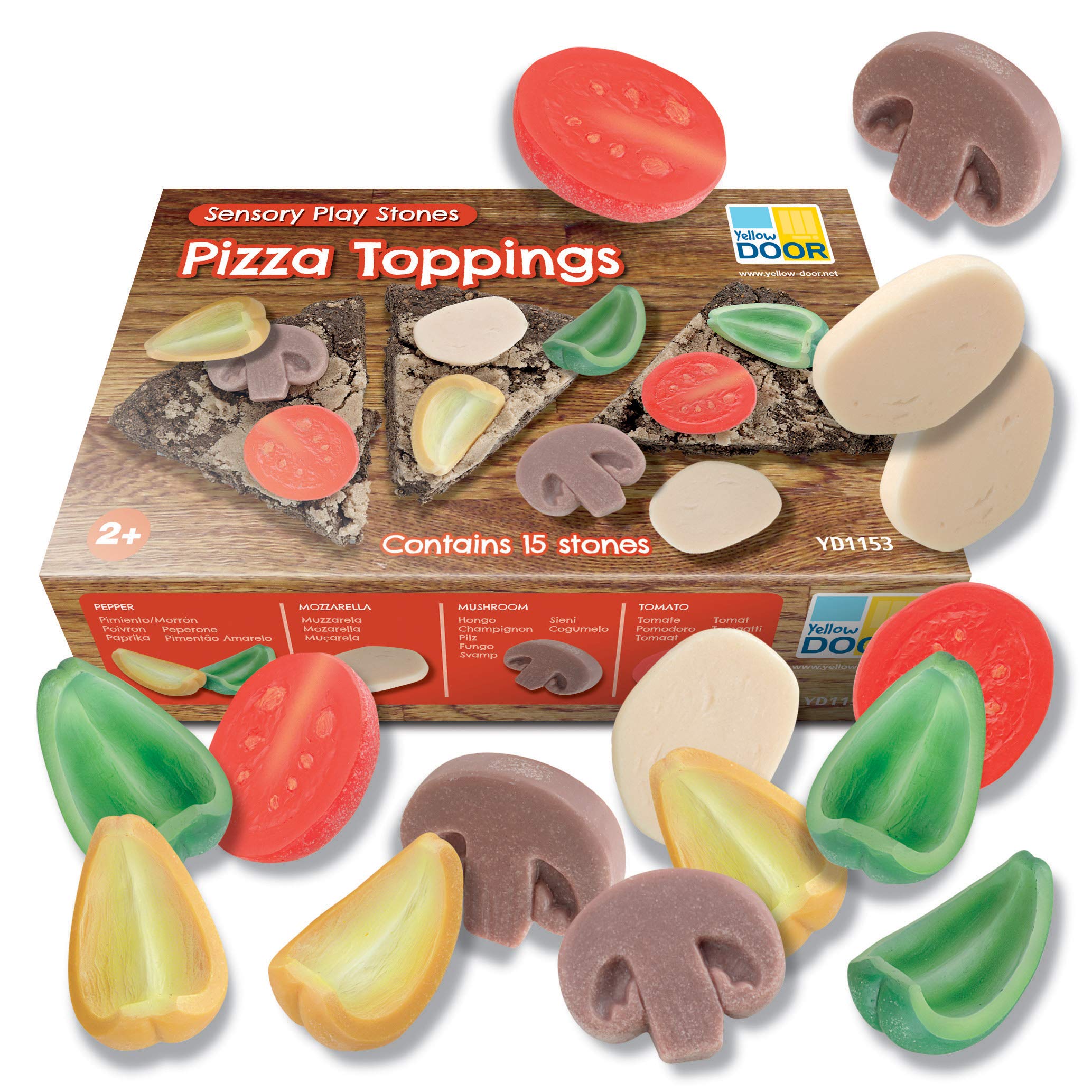 Photo 1 of Yellow Door Sensory Play Stones, Pizza Toppings