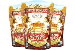 Birch Benders Organic Classic, Whole Grain, Pancake and Waffle Mix, 16 oz (Pack of 3)