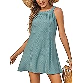 NWFZCCP Women's Crochet Beach Cover Ups - Hollow Out Spaghetti Strap Sundress for Bikini and Swimwear