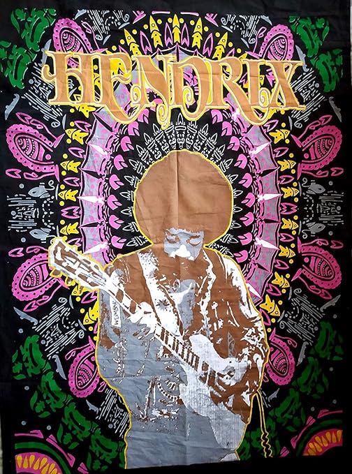Jimi Hendrix Tapestry Large Wall Hanging Trippy Hippie Throw Indian Dorm Decor Indian South Asian Tapestries Tapestries