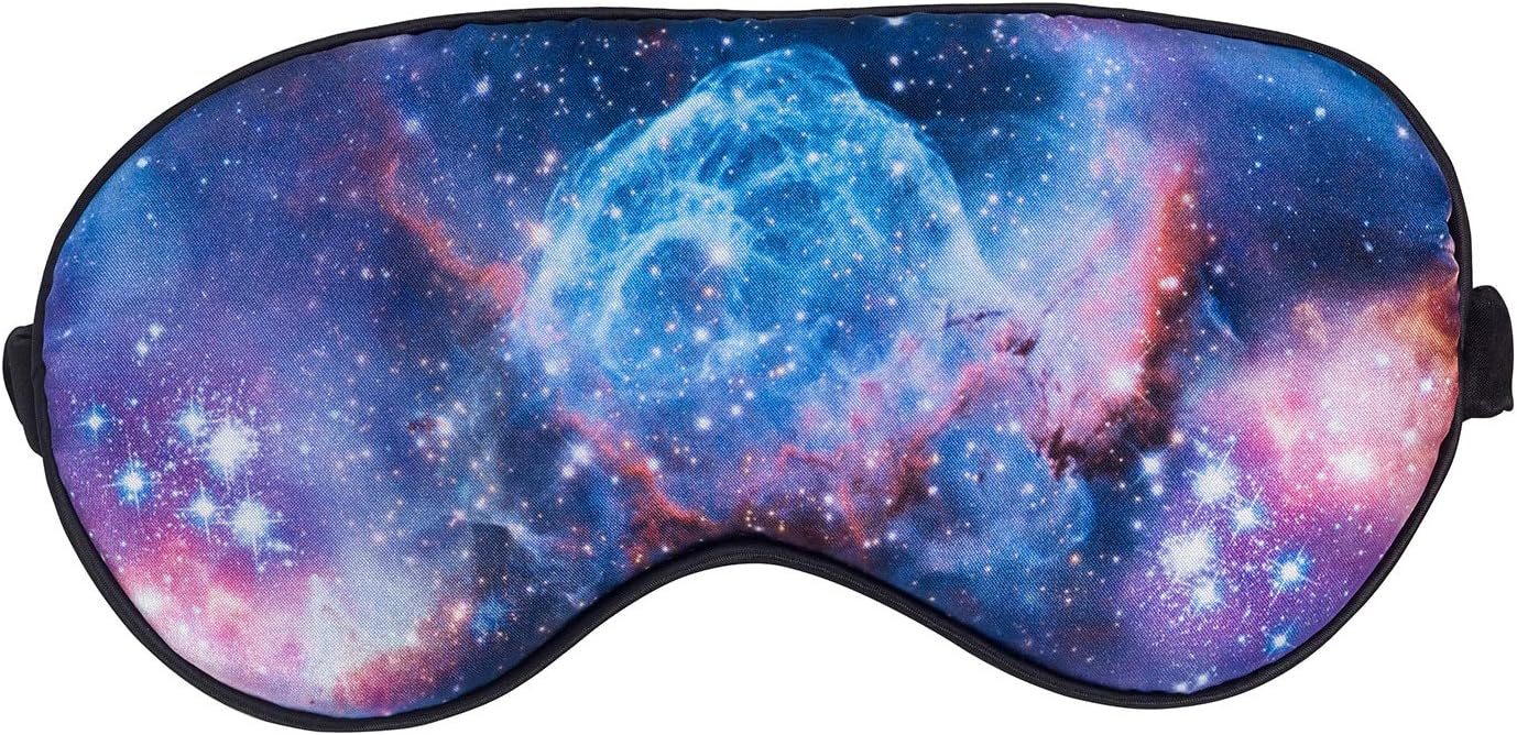 Bodylife Sleep Mask Eye Mask Faux Silk Galaxy for Travel Or Sleep, Blue