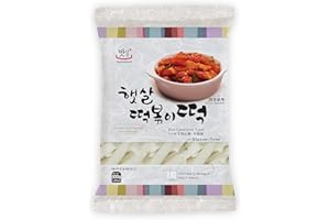 JAAEIN Korean Rice Cake Tteokbokki Stick Gluten Free Non GMO VEGAN Stick Type Pre Sliced 떡볶이 Tteokbokki Rice Cake Pasta Individually Packages 200g x 3 packs (600g)