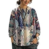 Women's Boho Christmas Sweater, Oversized Long Sleeve Graphic Knit Pullover, Loose Fit Casual Top with Drop Shoulder