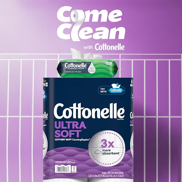 COTTONELLE GENTLEPLUS FLUSHABLE WET WIPES WITH ALOE & VITAMIN E, 8 FLIP-TOP PACKS, 42 WIPES PER PACK (336 TOTAL WIPES), PACKAGING MAY VARY