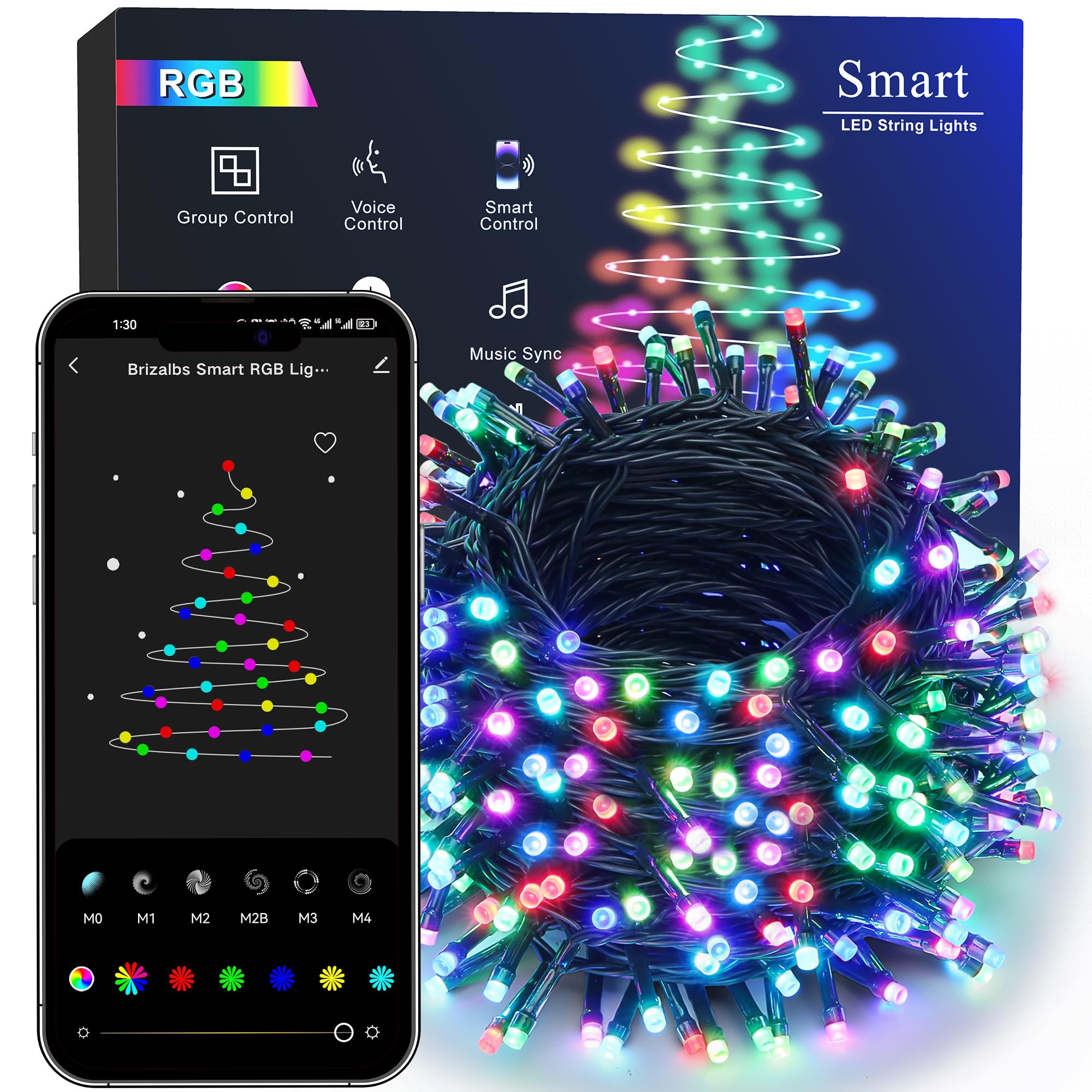 Brizled Smart Christmas Lights, 196ft 600 LED Smart