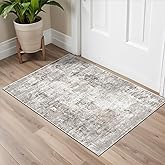2x3 Washable Non-Slip Area Rug - Soft Low Pile Throw Rug for Kitchen Entryway Bedroom - Modern Indoor Door Mat with Rubber Ba