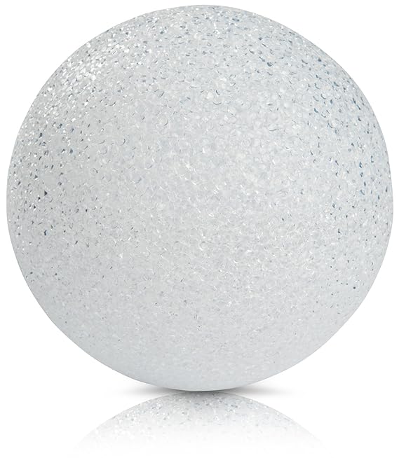 CHICCIE LED Kunststoff Kugelleuchte Weiß Mit Timer 18cm - Leuchtkugel Leuchtball Kugel Ball