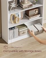 VASAGLE 4 Tier Bookcase with Adjustable Shelves 80 x 24 x 121 cm White LBC108T14 view 4