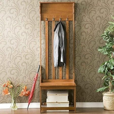 Amazon.com: Moon Daughter Oak Brown Wooden MDF Hall Tree Mission
