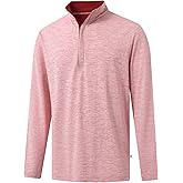 M MAELREG Quarter Zip Pullover Men Dry Fit Brushed Performance Long Sleeve Mock Neck Sports Golf 1/4 Zip Sweatshirts for Men