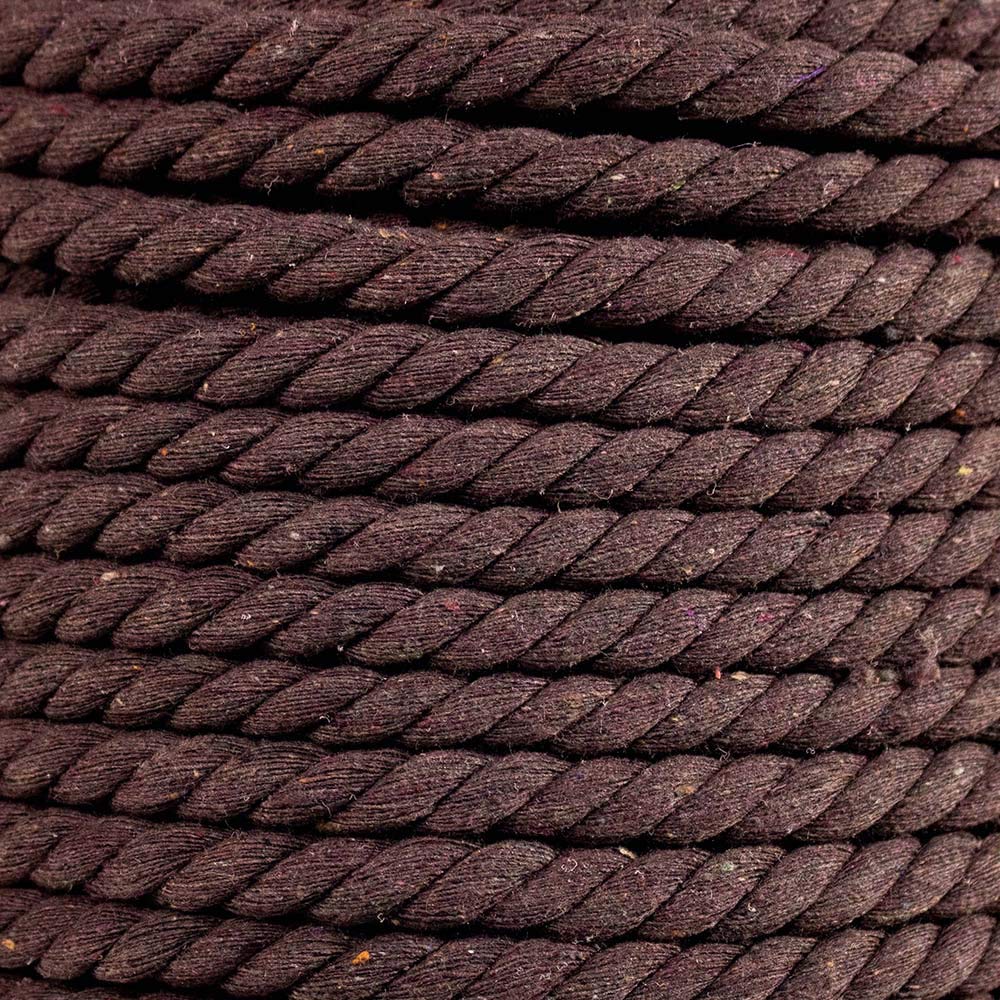 Natural Twisted Cotton Rope - Soft But Strong - Assorted Colors - 1/2 Inch Diameter (Brown, 25 Feet) — image 1