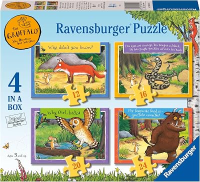 Ravensburger The Gruffalo 4 in a Box Jigsaw Puzzles 12 16 20 24 Pieces