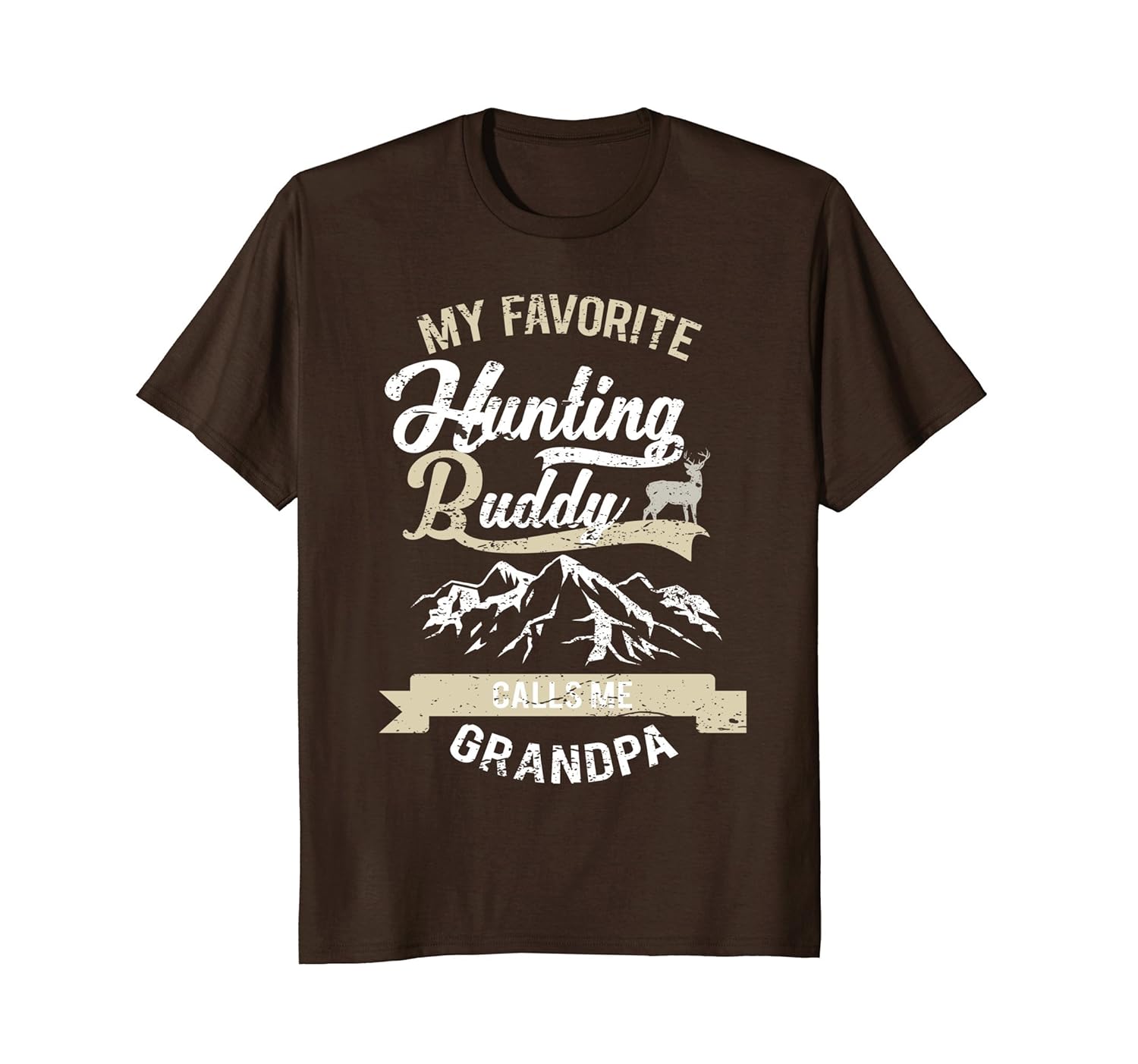 Mens My Favorite Hunting Buddy Calls Me Grandpa Shirt Fathers Day-anz