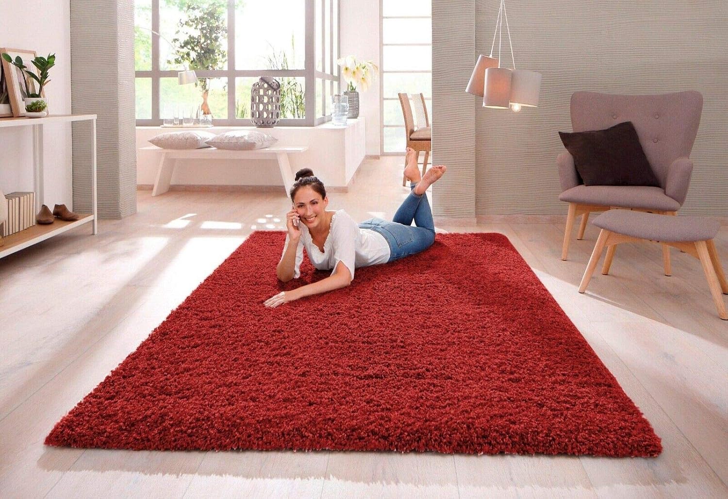 SHAGGY RUG 30MM / 3cm Modern Rugs Living Room Extra Large Small Medium Rectangular Size Soft