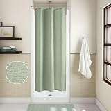 Waterproof Narrow Shower Curtain 92x182cm Sage Green Linen view 6