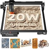 ATOMSTACK 20W A20 PRO V2 Laser Engraver, 0.06mm High Accuracy Laser Cutter for Wood, Metal, Acrylic and Glass, Professional DIY Laser Engraving Machine with Eye Protection
