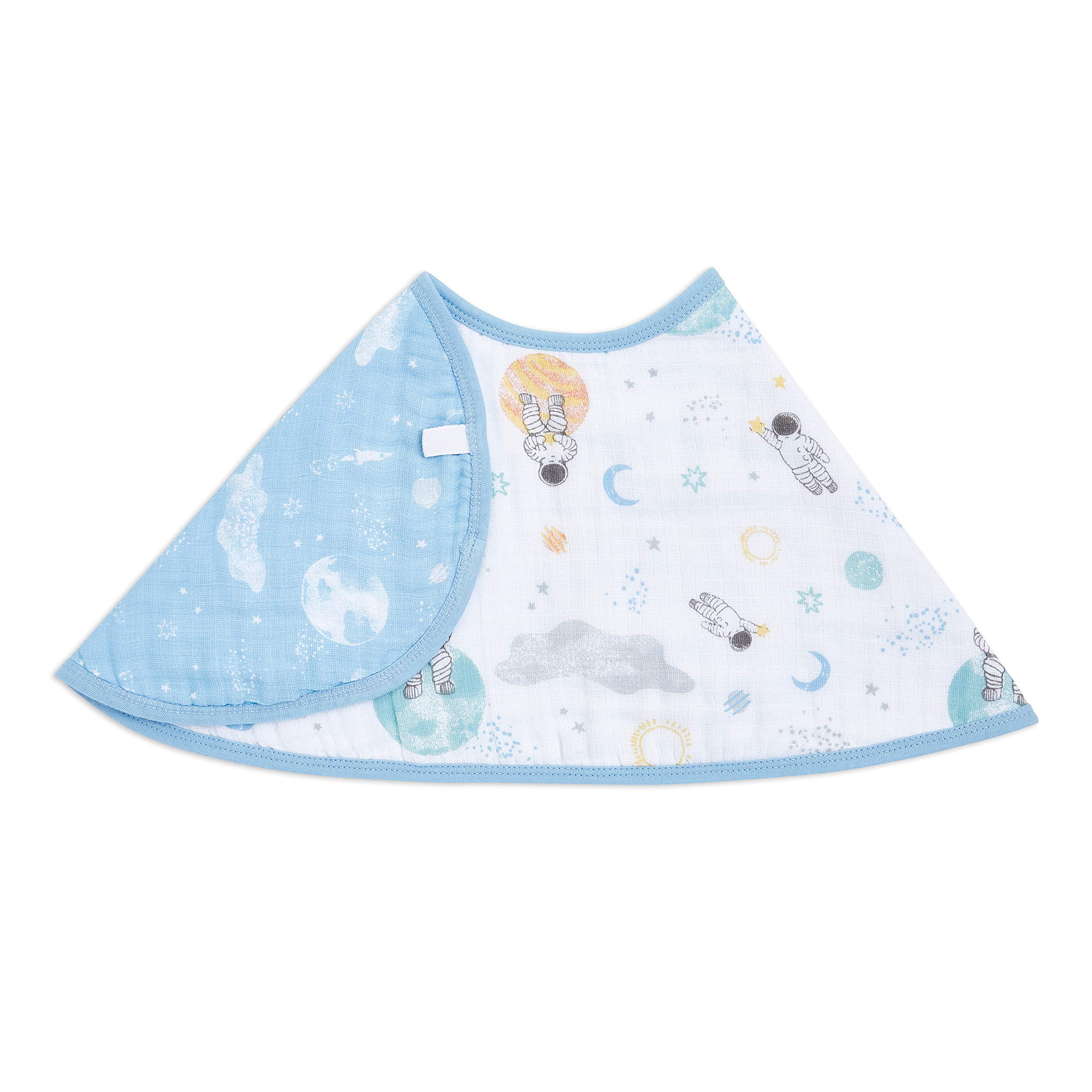 aden + anais essentials Baby Burpy Bib, 100% Cotton Muslin, Soft Absorbent 4 Layers, Multi-Use Burp Cloth & Bib for Infant & Toddler, 57cm x 28cm, Single, space explorers