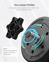 Songmics 2 in 1 Dumbbell Set Barbell 30 kg Includes 8 Plates 4 Spinlocks 2 Bars view 4