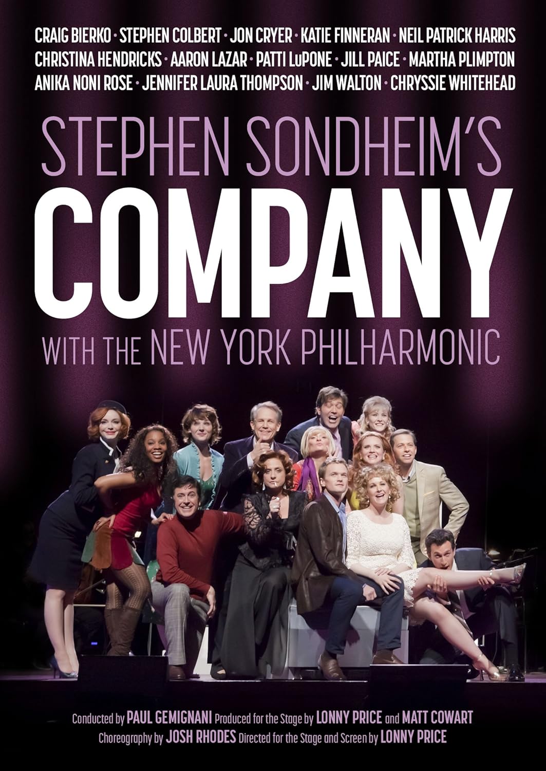 Company Stephen Sondheim Amazon De Neil Patrick Harris Craig Bierko John Cryer Stephen Colbert Kate Finneran Christina Hendricks Aaron Lazar Patti Lupone Annika Noni Rose Martha Plimpton Neil Patrick Harris Dvd Blu Ray