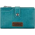 Wrangler Wallet for Women Bifold Card Holder with Zipper Pocket Ladies Clutch Purse with ID Window