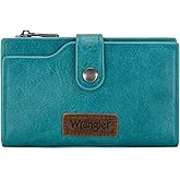 Wrangler Wallet for Women Bifold Card Holder with Zipper and ID Window