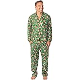 INTIMO Elf The Movie Mens' Film OMG! Santa! I Know Him! Button Down Sleep Pajama Set