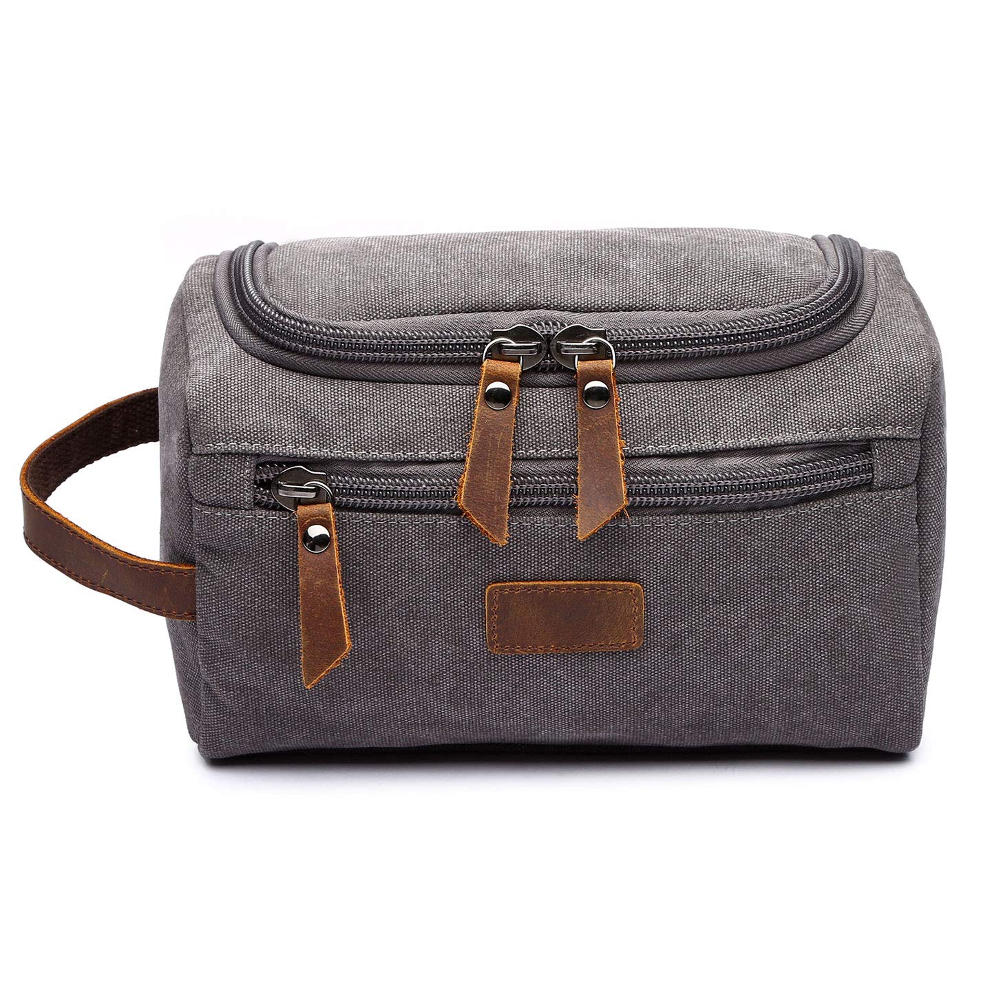 Toiletry Bag for Men, Yousu Canvas Travel Organizer Bags Small Multifunctional Cosmetic Bag Toiletry Kit Bag Grey