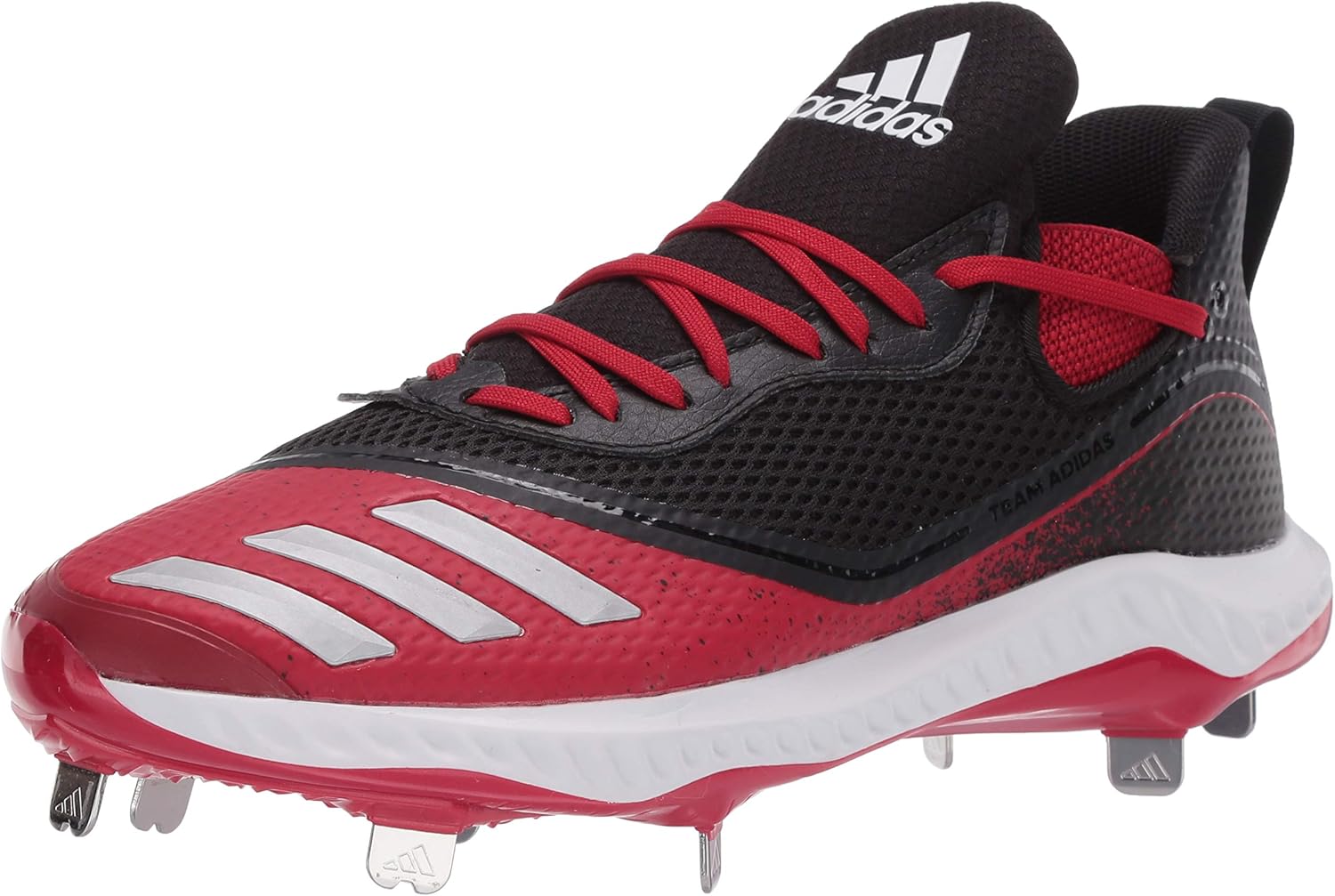 adidas Men's Icon V Bounce Cleats Baseball Shoe, Core Black/Silver Met