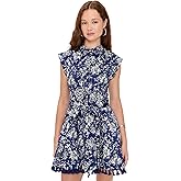 alice + olivia Women's Lucy Cuffed Cap Sleeve Mini Shirt Dress