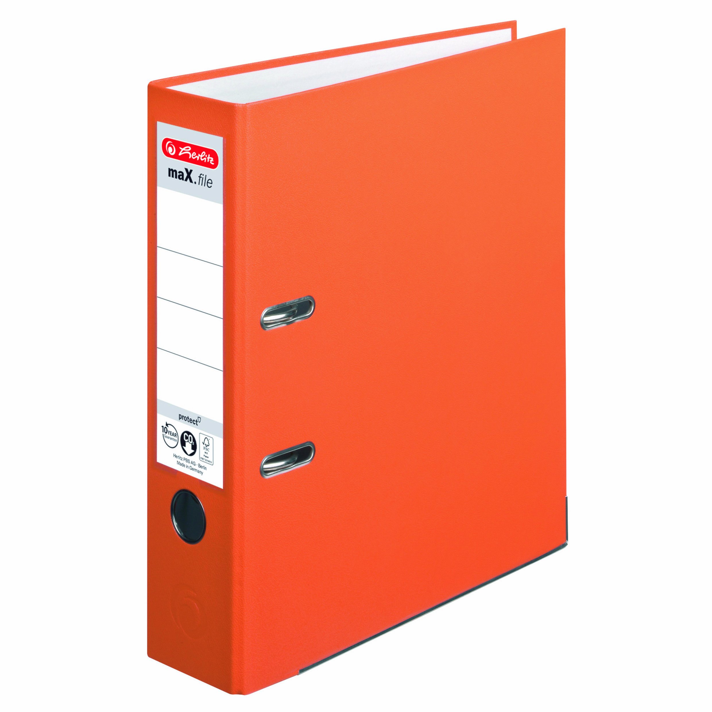 Herlitz 10556470 Lever Arch File A4 8cm - Orange