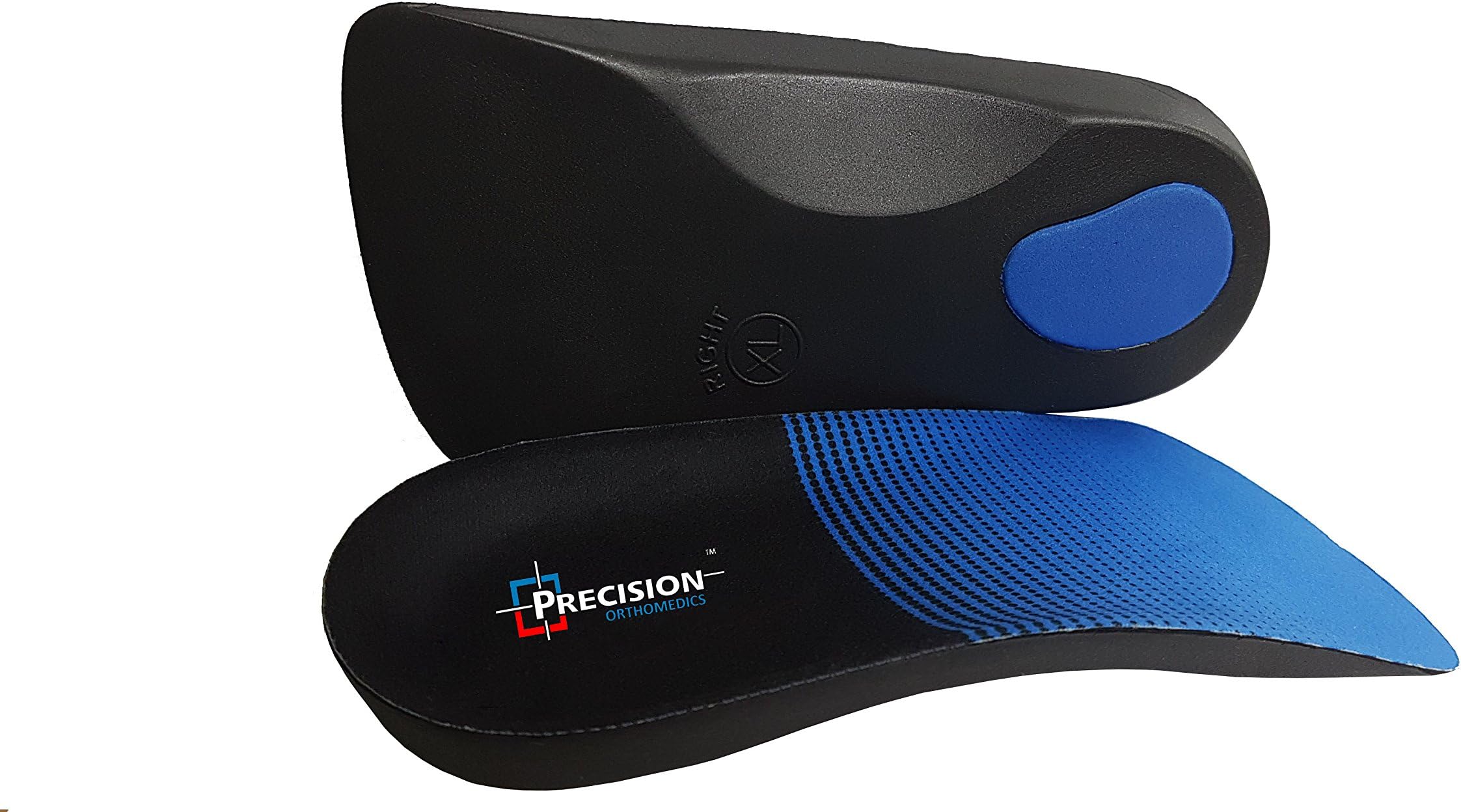 PRECISION ORTHOMEDICS ® - 3/4 Orthotic Arch Support Insoles for Plantar Fasciitis Fallen Arches Over Pronation Flat Feet – Suitable For Both Men & Women