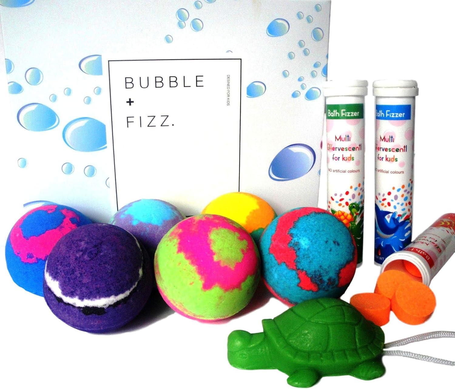 KIDS BATH BOMBS WITH A SURPRISE TOY INSIDE & FIZZ FUN SET Colored XL