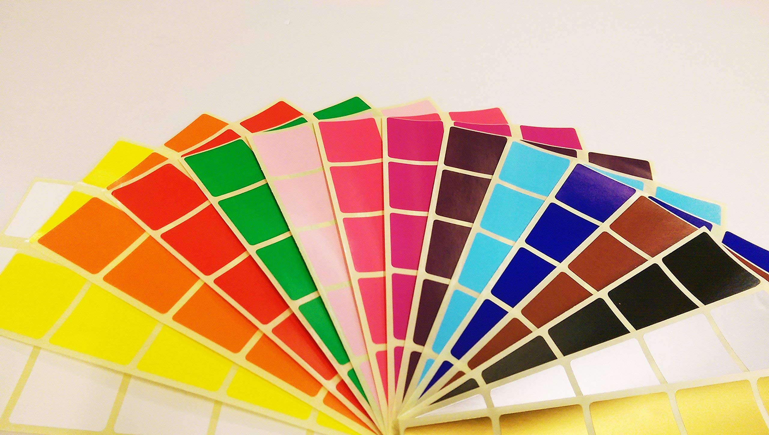 38mm Square Assorted/Mixed Packs of Colour Code Stickers/Coloured Sticky Labels/dots (300)