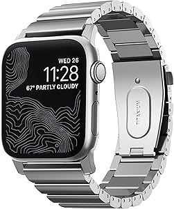Nomad Titanium Band for Apple Watch 44mm/42mm | Silver Hardware