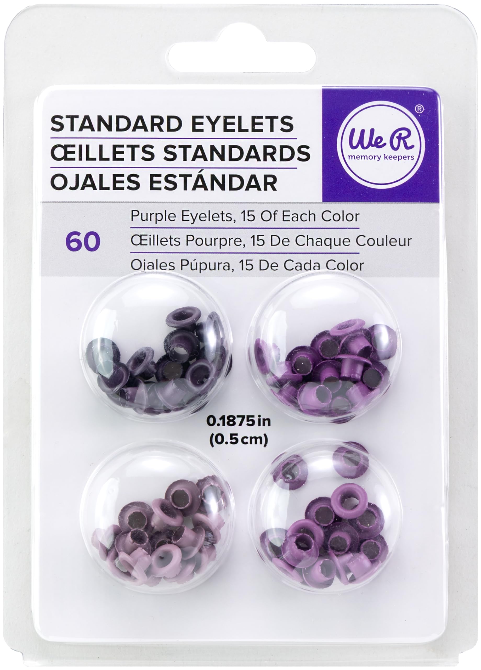 We R Memory Keepers Eyelets & Washers Crop-A-Dile-Standard-Purple (60 pieces), Paper