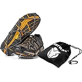 Yaktrax Walk Traction Cleats - 360-Degree Grip on Snow, Ice, & Multi-terrain Surfaces - Elastic Outer Band w/ Easy-On/Off Heel Tab & 1.2mm Zinc-coated Steel Coils - Abrasion & Rust Resistant - Unisex